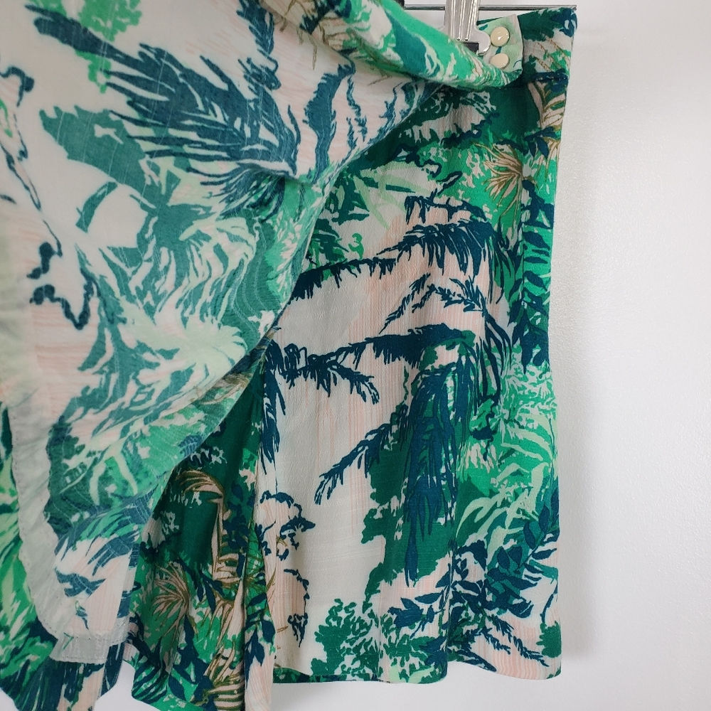 Anthropologie Elevenses tropical print wrap style skort - Picture 4 of 7